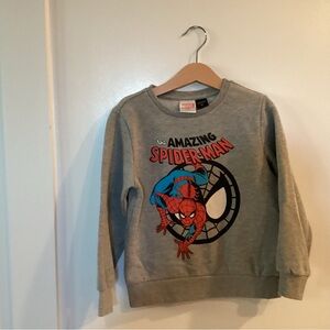 Marvel Kids Grey Spider-Man Crewneck Sweatshirt with Red & Blue Graphic